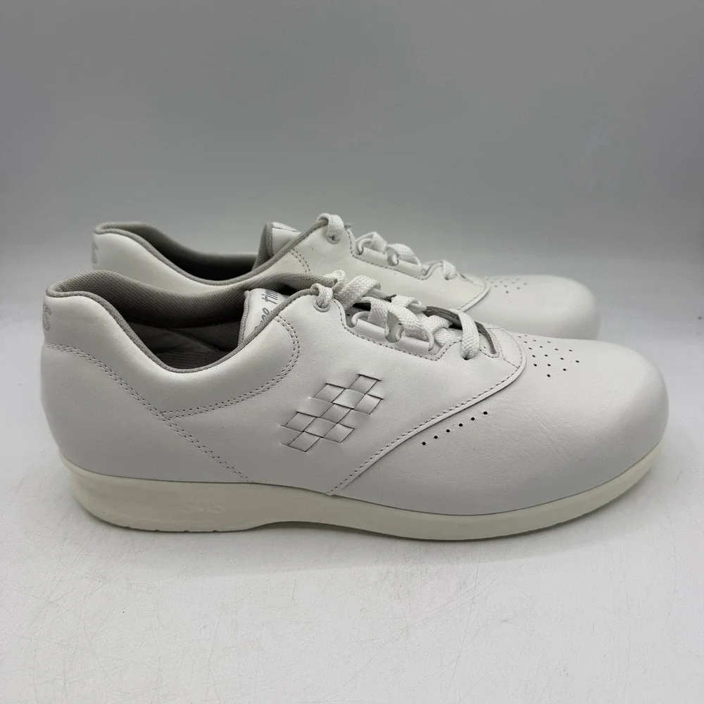 SAS Free Time Shoes Womens 10.5 M White Leather Walking Comfort Tripad Lace Up